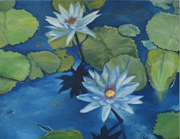 Water Lilies and Lily Pads
oil on canvas
14” x 18”